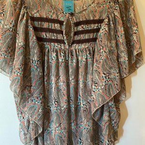 Brown and Pink Boho Top